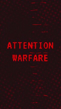 Attention Warfare text - Red Effect Glitch