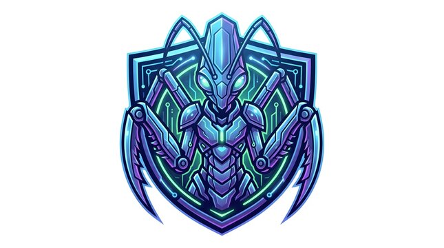 Futuristic Cybernetic Ant Mascot Logo Design for Gaming or Esports.