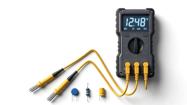 Digital Multimeter and Test Leads for Electrical Testing