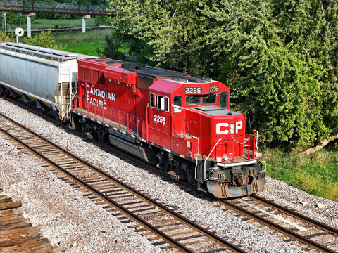Savanna, Illinois August 17, 2026 CP 2256 GP20C‑ECO locomotive in Canadian Pacific Kansas City local freight service
