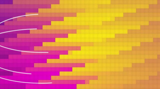 Aesthetic pixelated gradient flowing from golden to pink from right to left with curving waving line. perfect for custom digital, tech themes, retro aesthetics, or virtual reality-inspired visual.