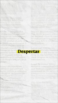 Despertar text - on yellow banner over vintage minimalist white newspaper background
