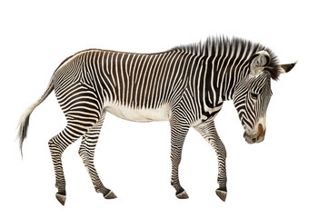Fototapeta premium Grevy's zebra walking with unique stripe pattern