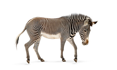 Naklejka premium Grevy's zebra walking, showing striped patterns