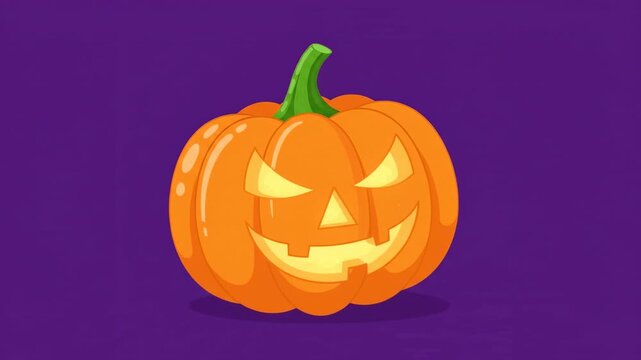 Halloween pumpkin glowing with magic sparkles