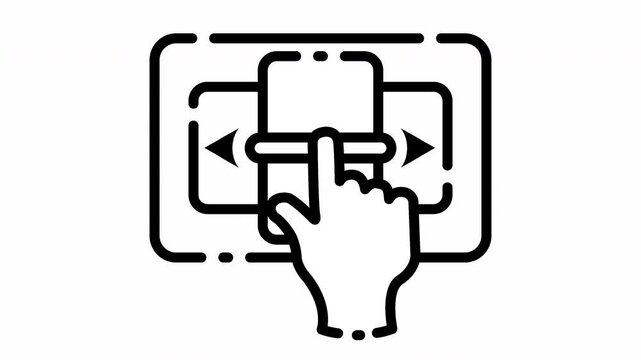 gesture base interface, hand holding mobile phone animation video.