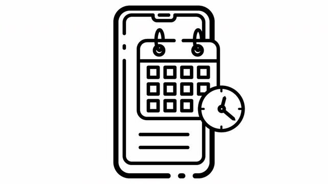 mobile schedule interface for office,shcool or holiday activity. Video animation high technology for web and app.