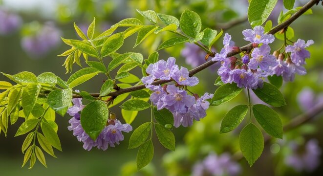 Lagerstroemia speciosa in full bloom - A vibrant display of purple flowers.