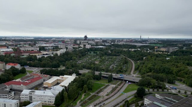 Aerial Drone View of Helsinki Opera House, Finland