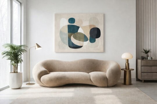 Modern minimalist living room design.