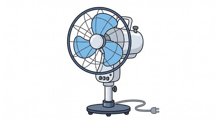 Obraz premium Electric Fan 2D Vector Illustration