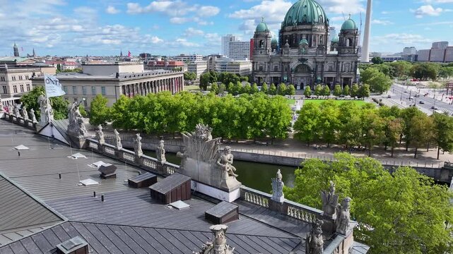 Cathedral Of Berlin In Berlin Germany. Historical Buildings. Spree River Landscape. Downtown District. Cathedral Of Berlin In Berlin In Germany. Tourism Landmark. Vacations Travel. European Union.