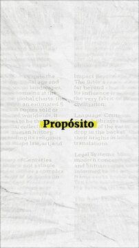 Proposito text - on yellow banner over vintage minimalist white newspaper background