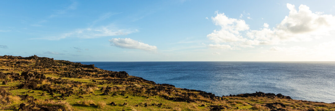 Ana Kakenga, Cave of the Two Windows, Overlooking the Pacific Ocean on Easter Island, Rapa Nui, Chile