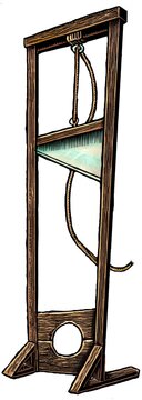 guillotine isolated on white background