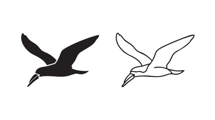 Obraz premium skimmer bird icon set, vector illustration featuring black