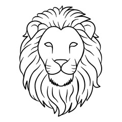 Obraz premium lion head vector illustration