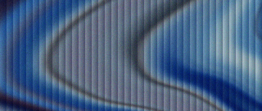 Abstract blue metal texture with vertical lines. Industrial corrugated steel surface with wavy shadows and metallic reflections. Modern architectural facade pattern for creative backgrounds.