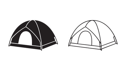 camping tent vector icon set. outdoor adventure © Shamsul