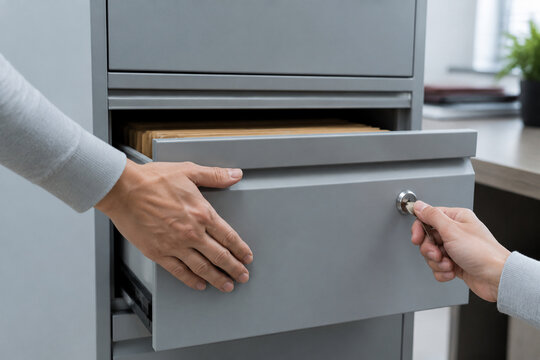 Locking Filing Cabinet for Secure Record Storage