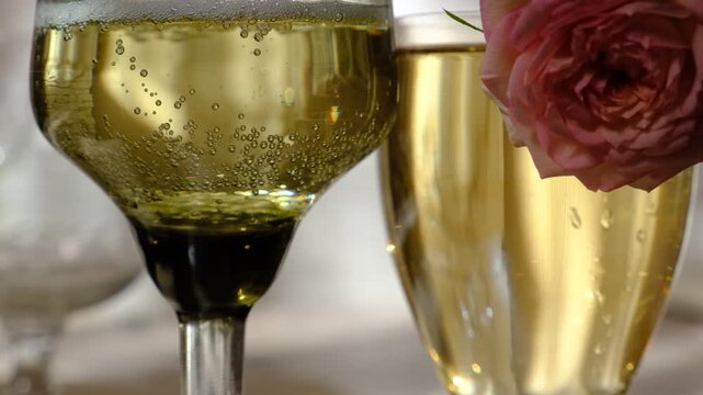 Flute of champagne, prosecco. Bubbles surge upward from the depths,  Each bubble catching the light like tiny, fleeting jewels. Rising, shining, popping &mdash; pure celebration in a glass. Happy Holidays!