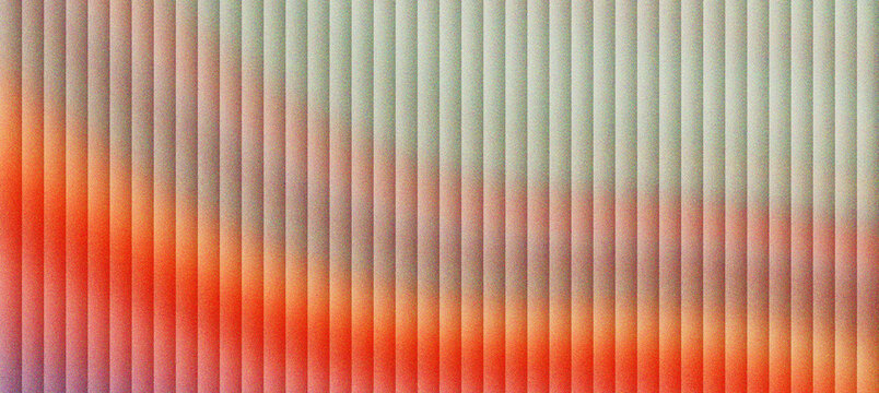 Abstract fluted glass texture with orange and white gradient. Ribbed glass panel background with vertical lines and soft light. Corrugated glass surface for modern interior design concepts.