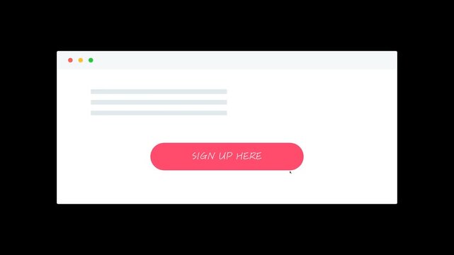 Website Browser Window Signup Button Animation