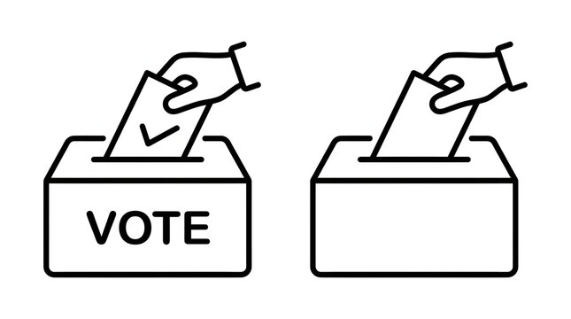 Vote ballot box election voting choice ballot paper hand icon vector