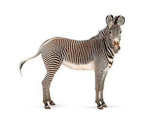 Naklejka premium Grevy's zebra standing with distinctive stripes