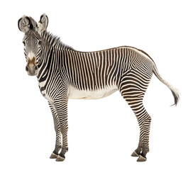 Fototapeta premium Grevy's zebra standing with black and white stripes