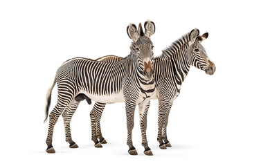 Naklejka premium Grevy's zebras standing side by side looking