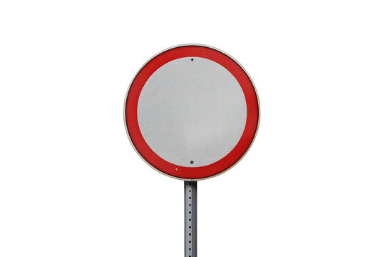 Round blank traffic sign with red border