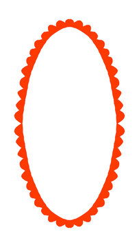 Orange scalloped oval frame border