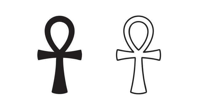 ankh symbol vector icon set, egyptian design