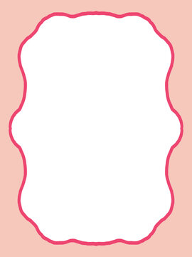 Pink wavy frame with white space for text
