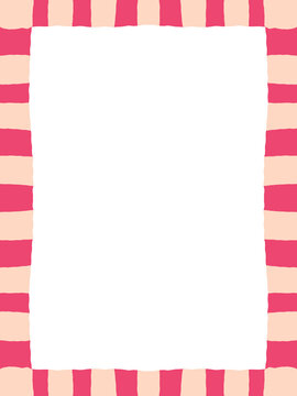 Pink and beige striped border with rough edges