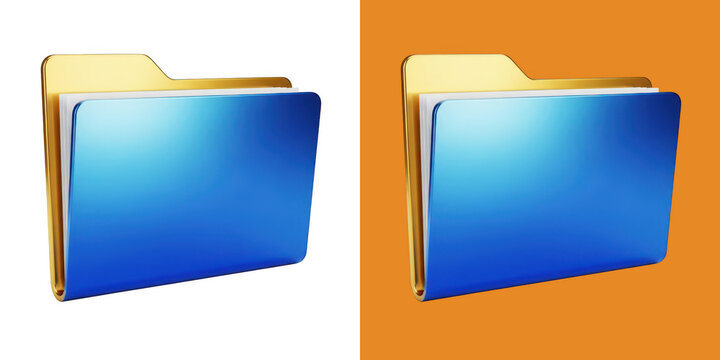 Blue and gold business document folder icon set png