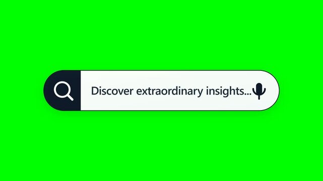 Search Bar User Interface Element With Green Screen Background for Digital Content Creation and Online Browsing Visualization