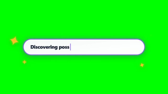 Search bar interface animation typing query on chroma key green screen background for video editing and web concept