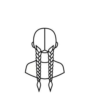 Illustration of a person with braided hair