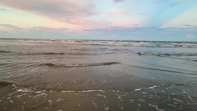 Surf on East Beach at Sunset, St Simons Island, Georgia