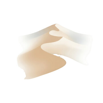 Ilustraci&oacute;n abstracta de formas org&aacute;nicas suaves en tonos beige y crema, con un dise&ntilde;o minimalista y elegante que evoca fluidez, serenidad y un estilo art&iacute;stico contempor&aacute;neo sobre fondo blanco puro.