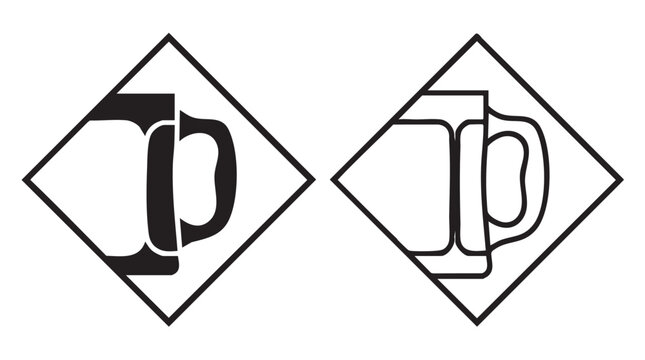 letter p design, geometric logo icon featuring symbol