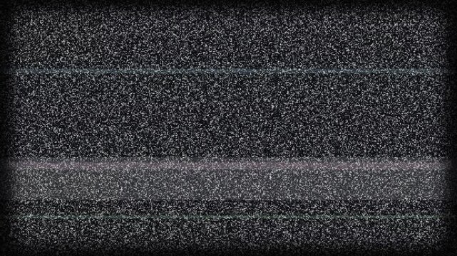 Old tv screen static noise glitch effect, tv no signal, white noise television footage