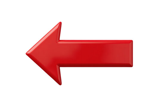 Glossy red arrow pointing left