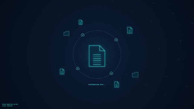 Data Synchronization Cloud Network Secure File Transfer Illustration
