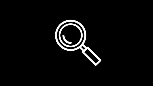 magnifying glass animated icon. Magnifying search icon with wit home icon. Searching home with magnifying glass. 