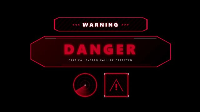 Digital interface displays urgent red warning message indicating critical system failure detected with hazard symbols and alert indicators creating a sense of digital distress and technological