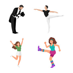 Fototapeta premium Diverse People Engaged in Various Physical Activities and Expressive Dance Performances