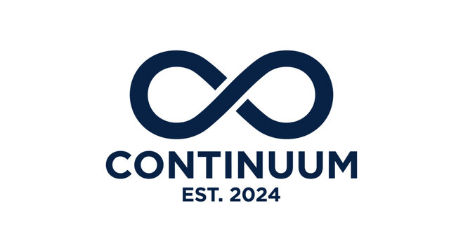 Elegant Infinity Symbol Logo with CONTINUUM EST 2024 Text Isolated